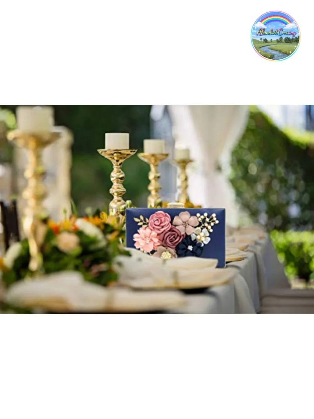 Faux Leather Floral Clutch Wedding Evening Bag with Pearls Crystals Wristlet